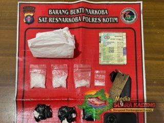 Satresnarkoba Polres Kotim Amankan Pengedar Sabu, Barang Bukti 12,56 Gram