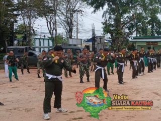 Kodim 1015/Sampit Rutin Gelar Latihan Pencak Silat Militer Tingkatkan Naluri Tempur Prajurit
