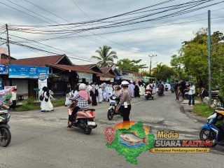 Satlantas Polres Kotim Laksanakan Turjawali Amankan Pawai Tarhib Ramadhan 1447 H