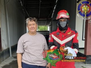 Tim Rescue Damkar Kotim Evakuasi Anak Ular Sanca di Dapur Rumah Warga Pasir Putih