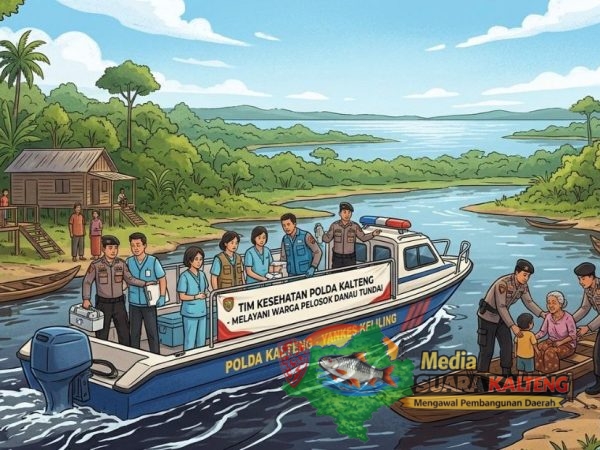 Tim Kesehatan Polda Kalteng Tembus Akses Sungai, Layani Warga Pelosok Danau Tundai
