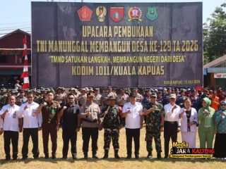 TMMD Reguler ke-129 Tahun 2026 Resmi Dibuka di Kapuas, Fokus Tingkatkan Infrastruktur Desa Bandar Raya